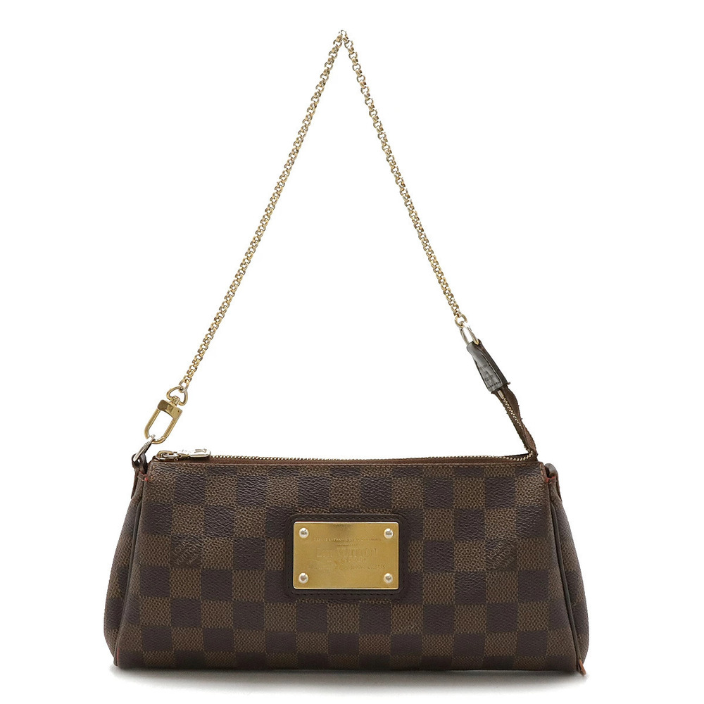 LOUIS VUITTON Damier Eva Accessory Pouch Clutch Bag Chain Hobo
